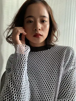 ミディアム GO TODAY  SHAIR SALON 梅田NU茶屋町店所属・田中成美/レイヤー カット/透明感カラーのヘアスタイル