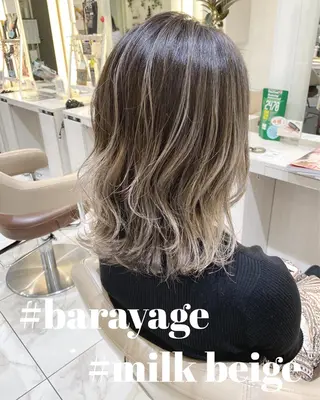ミディアム カラー 山崎俊輔/髪質改善 /バレイヤージュのヘアスタイル