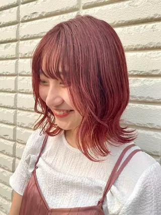 ミディアム カラー 艶感/ナチュラル 🩵amiのヘアスタイル