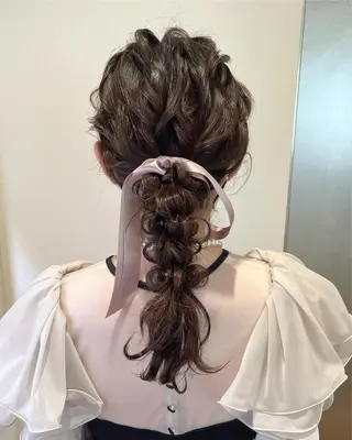 セミロング ヘアアレンジ サソウ ユリエ🥥のヘアスタイル