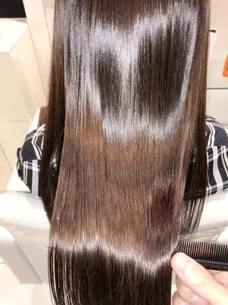 セミロング 縮毛矯正/髪質改善 /ブリーチ/東陽町✨のヘアスタイル