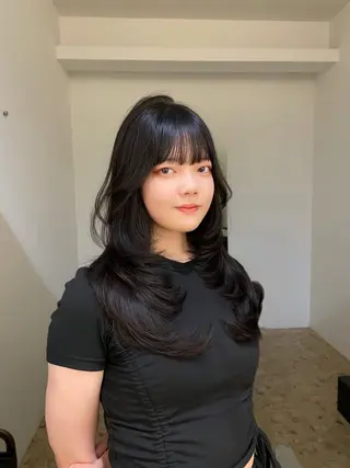 ロング カラー レイヤー/艶カラー /韓国ヘア/高松のヘアスタイル