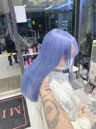 ロング カラー パーマ ヘアアレンジ メンズ キッズ ネイル マツエク・マツパ アイブロウ ハイトーン/ピンク 💗モモ໒꒱のヘアスタイル