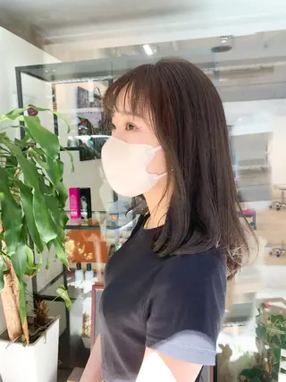 セミロング カラー えんどう みほのヘアスタイル