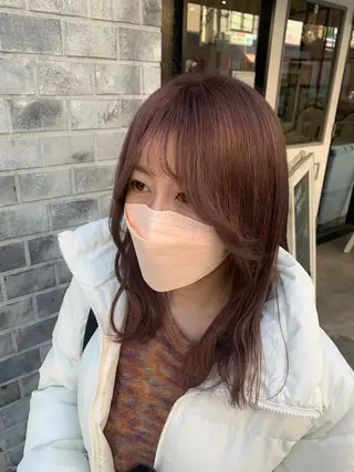 ミディアム カラー 縮毛矯正/韓国ヘア /ブリーチ/ヒロのヘアスタイル