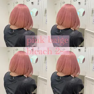 ミディアム カラー ピンクカラー🎀/ ミルクティー🍼花音のヘアスタイル