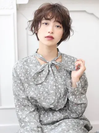 ショート 艶カラー/フェイス レイヤー/たむのヘアスタイル