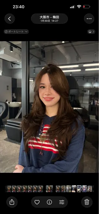 ロング karin🪩海外風 バタフライカットのヘアスタイル