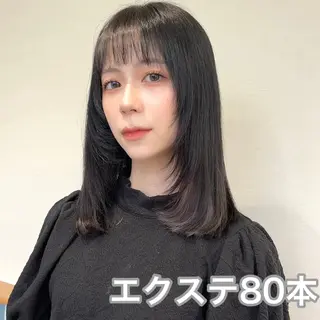 ミディアム カラー MOE🐈‍⬛🎀 エクステ/ワンホンのヘアスタイル