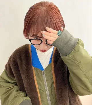 ショート カラー 顔周りカット/透明感 カラー✂️MEIのヘアスタイル