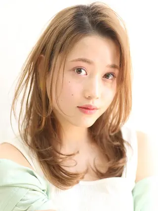 セミロング カラー 倉橋 俊輔のヘアスタイル