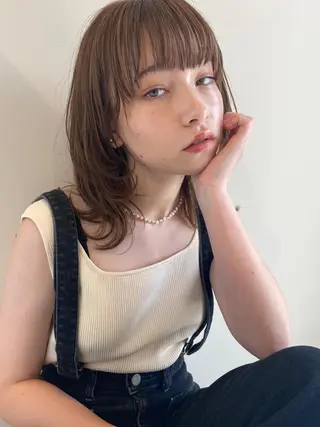 ミディアム カラー パーマ 当日予約大歓迎💗 依田瑞希のヘアスタイル