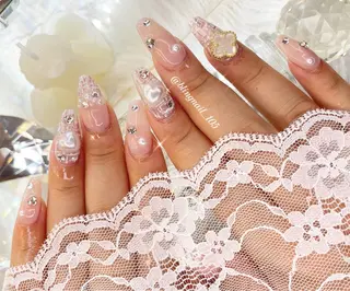 ネイル 23時まで❤︎韓国、 ワンホンネイルのネイルデザイン