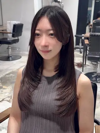 セミロング カラー パーマ ヘアアレンジ パク・ボミン小野リエ 韓国ハーフ🦊のその他イメージ