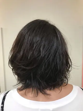 ミディアム カラー パーマ 横田 尚登のヘアスタイル