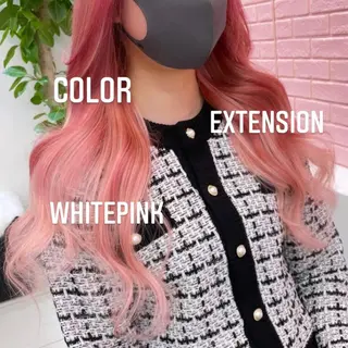 ロング カラー エクステ🩵ブリーチ 韓国ヘア🩵KAEのヘアスタイル