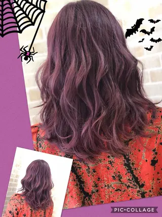 セミロング カラー 永島 桜のヘアスタイル