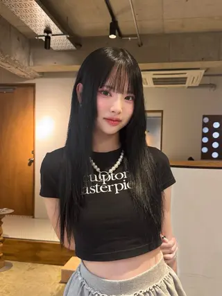 ロング カラー 名駅/酸性ストレート /ワンカラー/アヤハのヘアスタイル