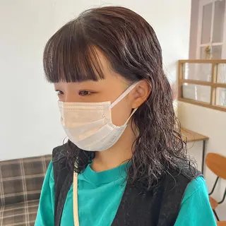 ミディアム パーマ 伊藤ゆかり/髪質改善 /透明感カラーのヘアスタイル