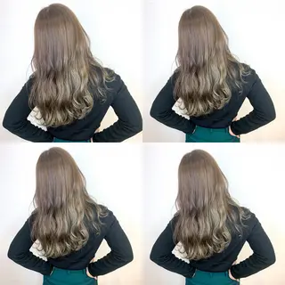 ロング カラー 韓国レイヤーカット/ ダブルカラーのヘアスタイル