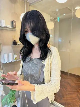 セミロング カラー 韓国ヘア🇰🇷/ 顔周り/松田光里のヘアスタイル