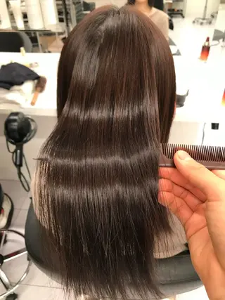 ミディアム カラー ブリーチ縮毛矯正 /髪質改善/KEIのヘアスタイル