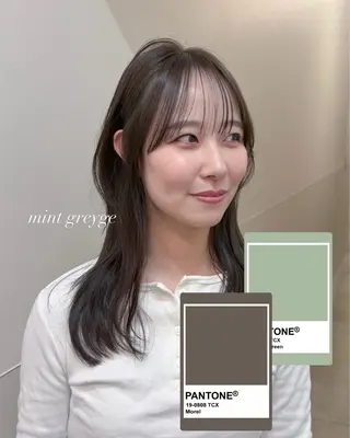 ミディアム カラー パーマ ヘアアレンジ メンズ 切りっぱなしヘアボブ ミディアムヘアRYOのヘアスタイル