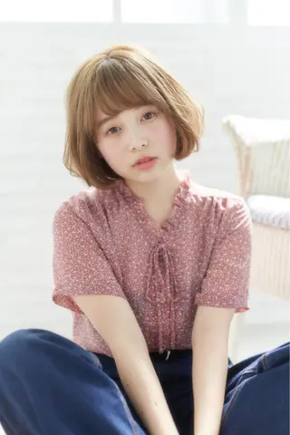 ショート カラー パーマ BEBE所属・ご新規様限定 透明感カラーKANAのヘアスタイル