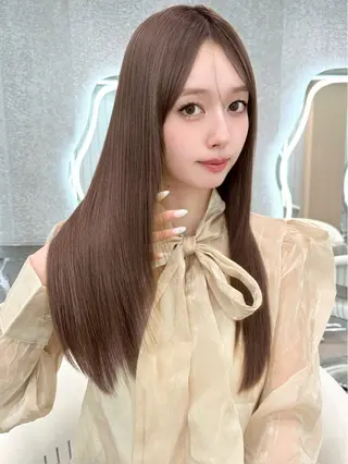 ミディアム ブリーチなしW🎀 髪質改善／はのんのヘアスタイル