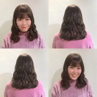 ミディアム カラー ヘアアレンジ As hair所属・柔らか垢抜けｶﾗｰと ｶｯﾄ🫧ASUKAのヘアスタイル