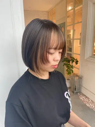 ミディアム カラー 推しｶﾗｰ/韓国/ ﾋﾟﾝｸ/Renonのヘアスタイル