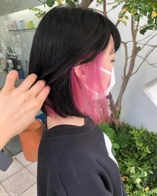 ミディアム カラー 本山　くせ毛のカット 尾島光季のヘアスタイル