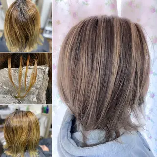 セミロング カラー glosstokyo所属・縮毛矯正技師須藤玲人 髪質改善師ゴトウのヘアスタイル