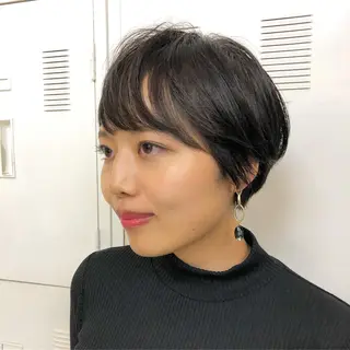 ショート クロスパーマ× 透明感カラー✂︎のヘアスタイル