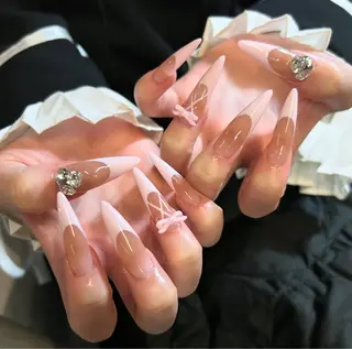 ロング Latte Nail 十三のネイルデザイン