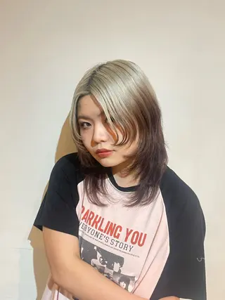 セミロング abie hair所属・コスパ◎/ナチュラル カラー/グレイ/佑壮のヘアスタイル