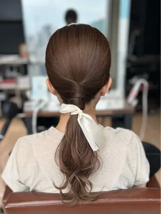 セミロング カラー ヘアアレンジ 髙木美緒🌿 レイヤー/アレンジのヘアスタイル