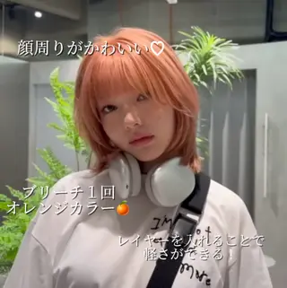 ミディアム AITOKYO Ｓ渋谷所属・渋谷/ハイトーン/ ブリーチ/歩夢のヘアスタイル