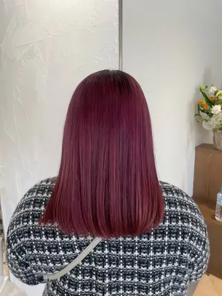 ミディアム カラー 髪質改善/暗髪カラー ヘアアレンジ/スミレのヘアスタイル