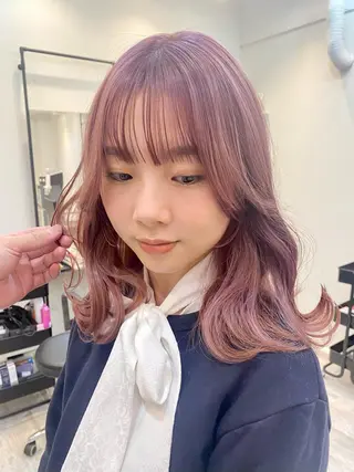 セミロング カラー パーマ ヘアアレンジ メンズ キッズ ネイル マツエク・マツパ アイブロウ 韓国風×透明感カラー 髪質改善オタベシンヤのヘアスタイル