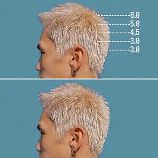 ショート カラー メンズ &CREW スタッフのヘアスタイル