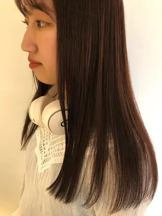 カラー ブリーチカラー🎀 韓国風/寺門美優のヘアスタイル