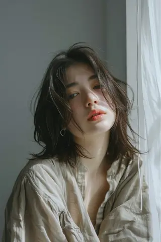 ミディアム 新宿/韓国レイヤー/ 顔まわり/メンズヘアのヘアスタイル