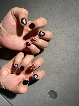 ネイル I-nailロング /ワンホン/キラキラのネイルデザイン