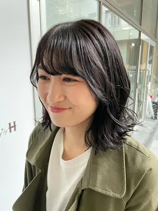 ミディアム 栄　mighty by H所属・不破一輝/栄/矢場町 ボブ/レイヤー/艶髪のヘアスタイル