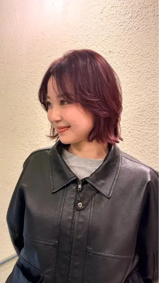 ミディアム カラー 暖色/レイヤーカット /艶髪/髪質改善/のマツエク・マツパデザイン