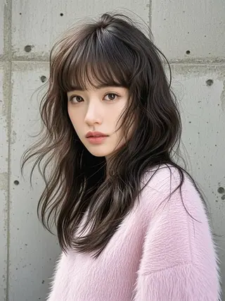セミロング ウルフカット 811 大阪梅田 ウルフのヘアスタイル