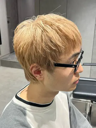 ショート カラー メンズ 【センターパート/ マッシュ】ryokaのヘアスタイル