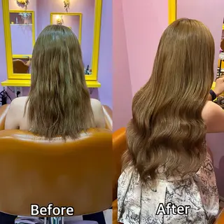 ロング シール＋ちび編み込み エクステ梅田🐨のヘアスタイル