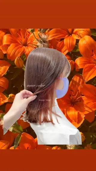 カラー ブリーチ/透明感/ アレンジ/🍒ゆなのヘアスタイル